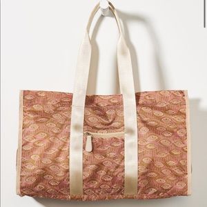 Anthropologie Shadé Akanbi Poppy Weekender Bag - eyes - mauve/cream